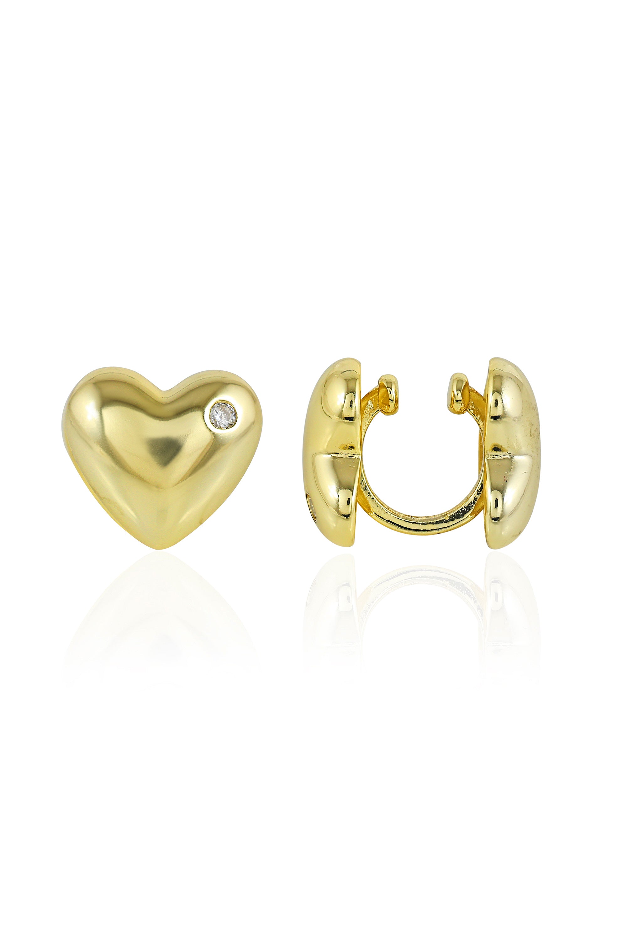 Golden Heart Ear Cuffs
