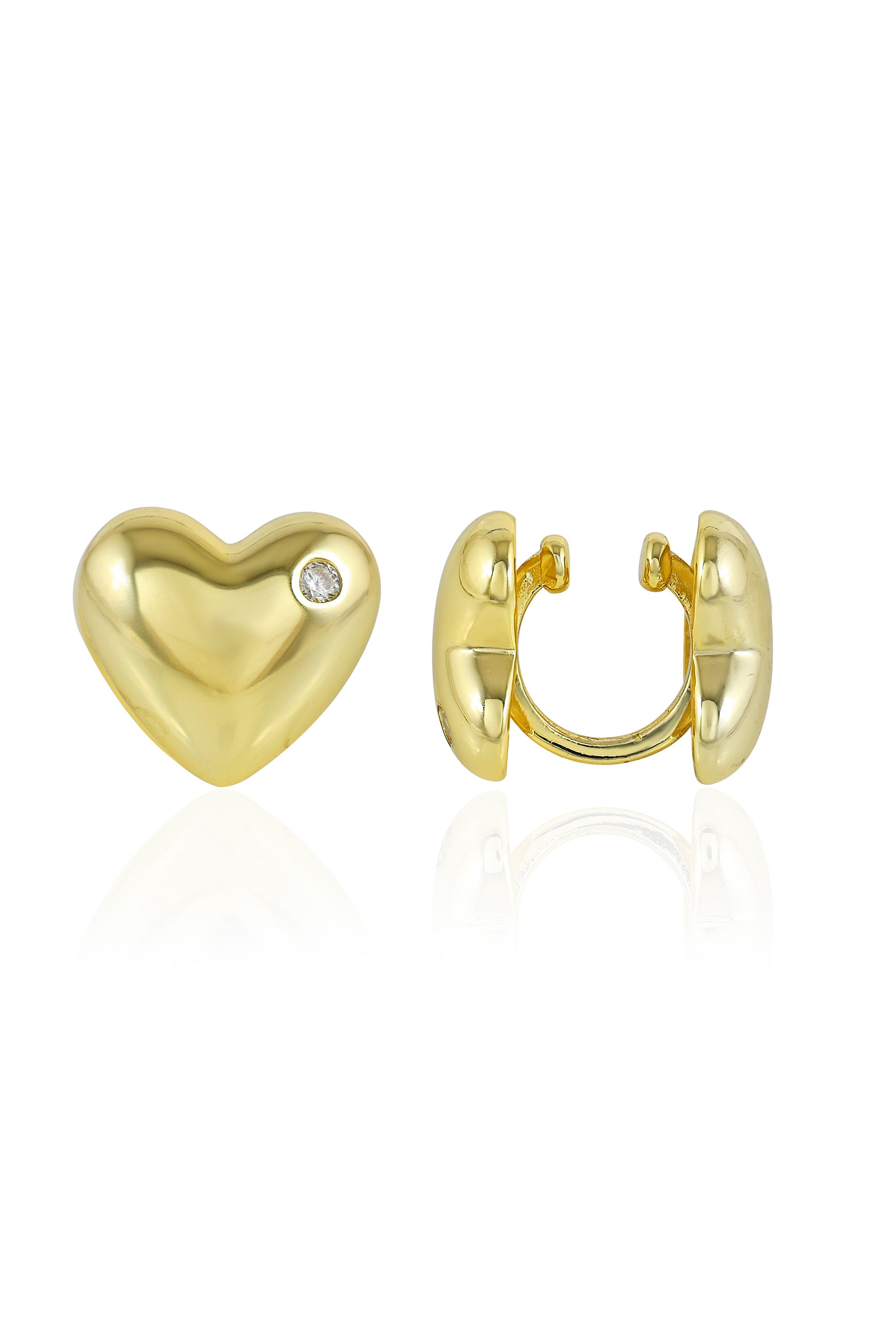 Golden Heart Ear Cuffs