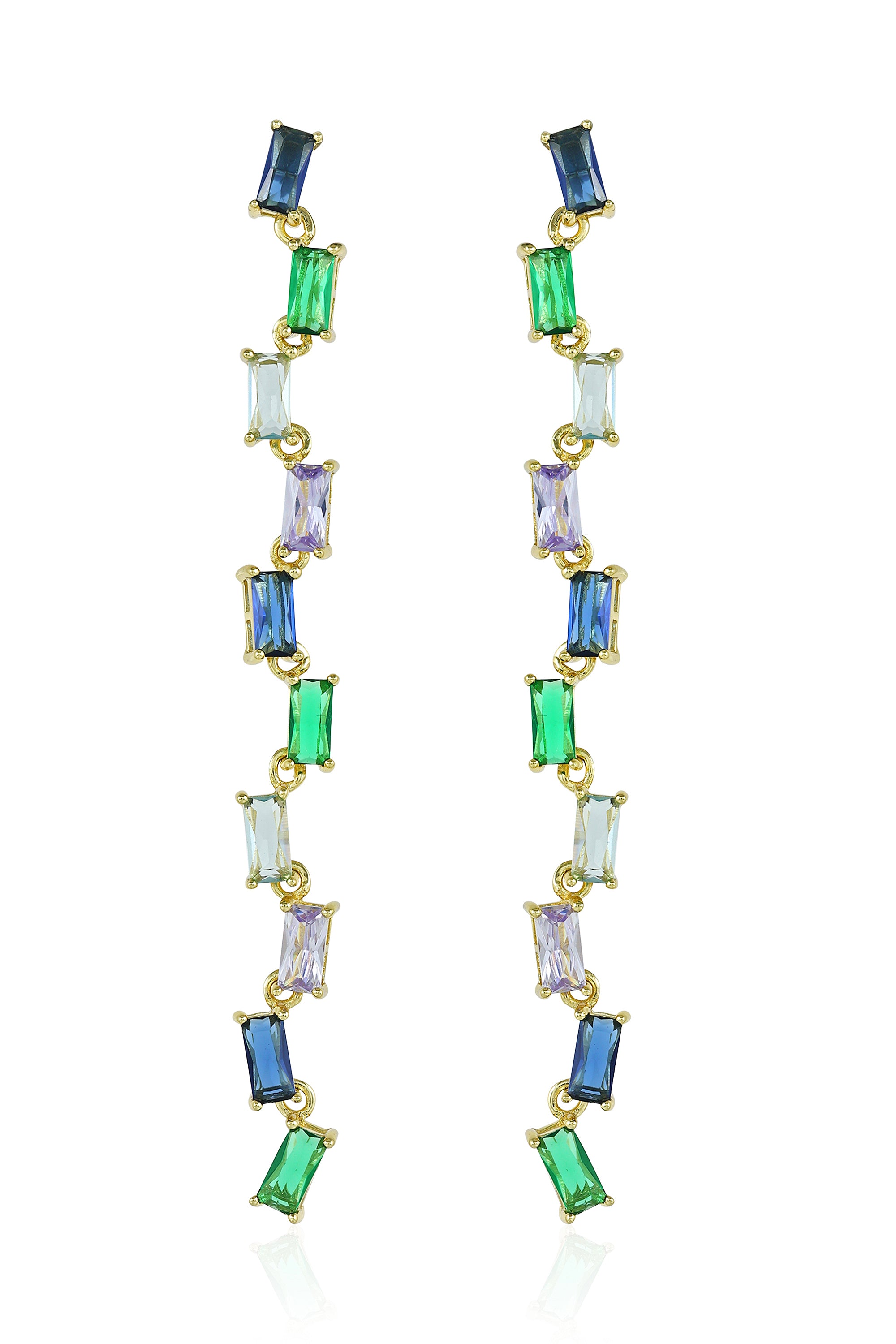 Multicolored Gold Drop Earrings