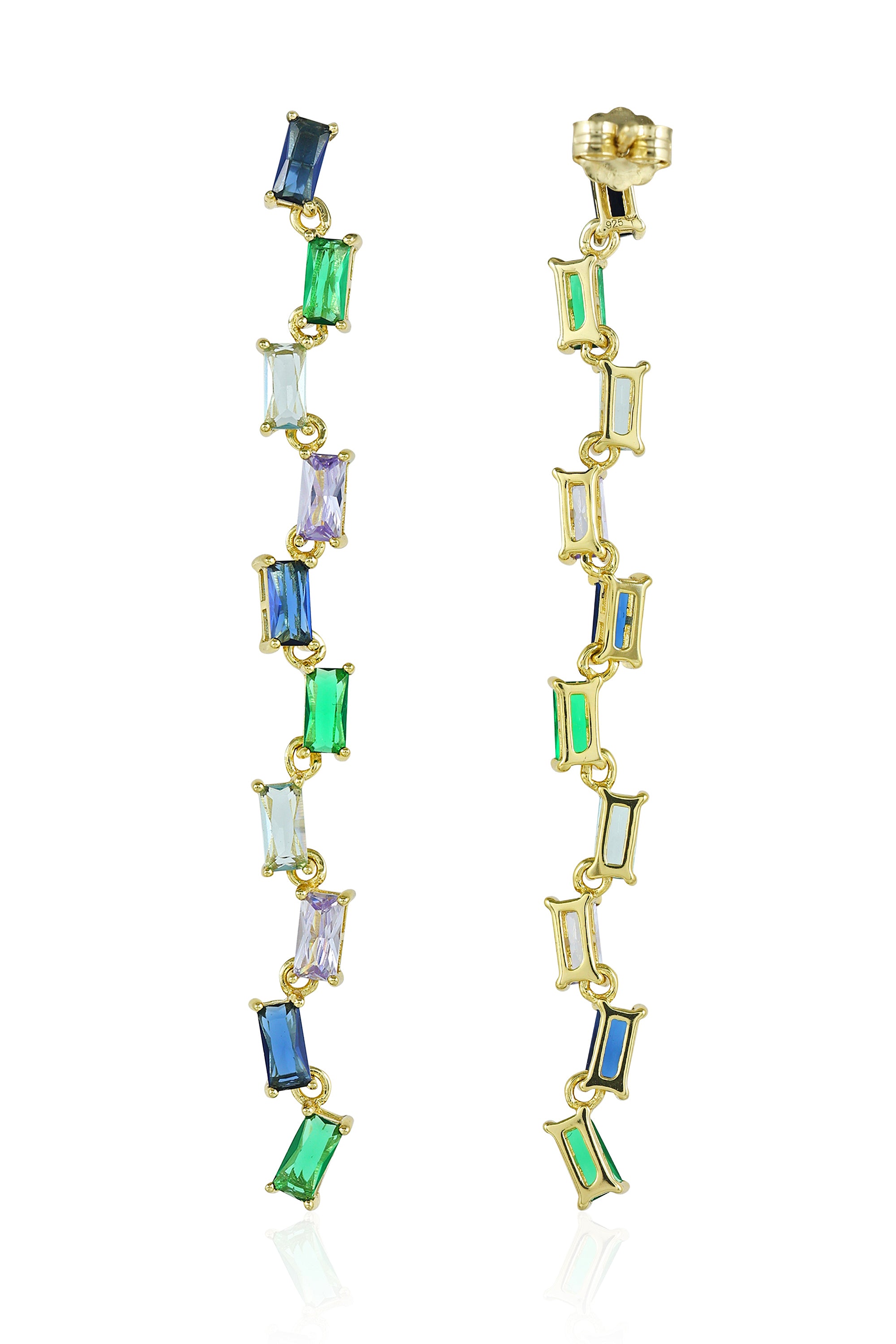 Multicolored Gold Drop Earrings