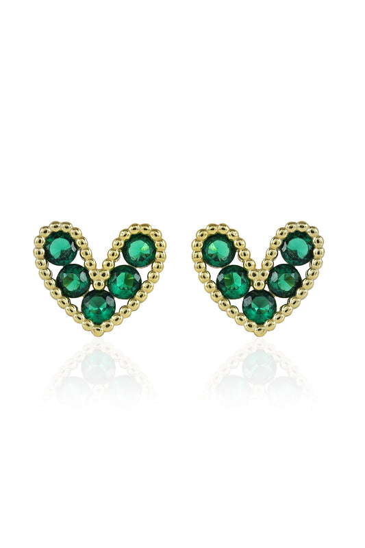 Emerald Heart Earrings