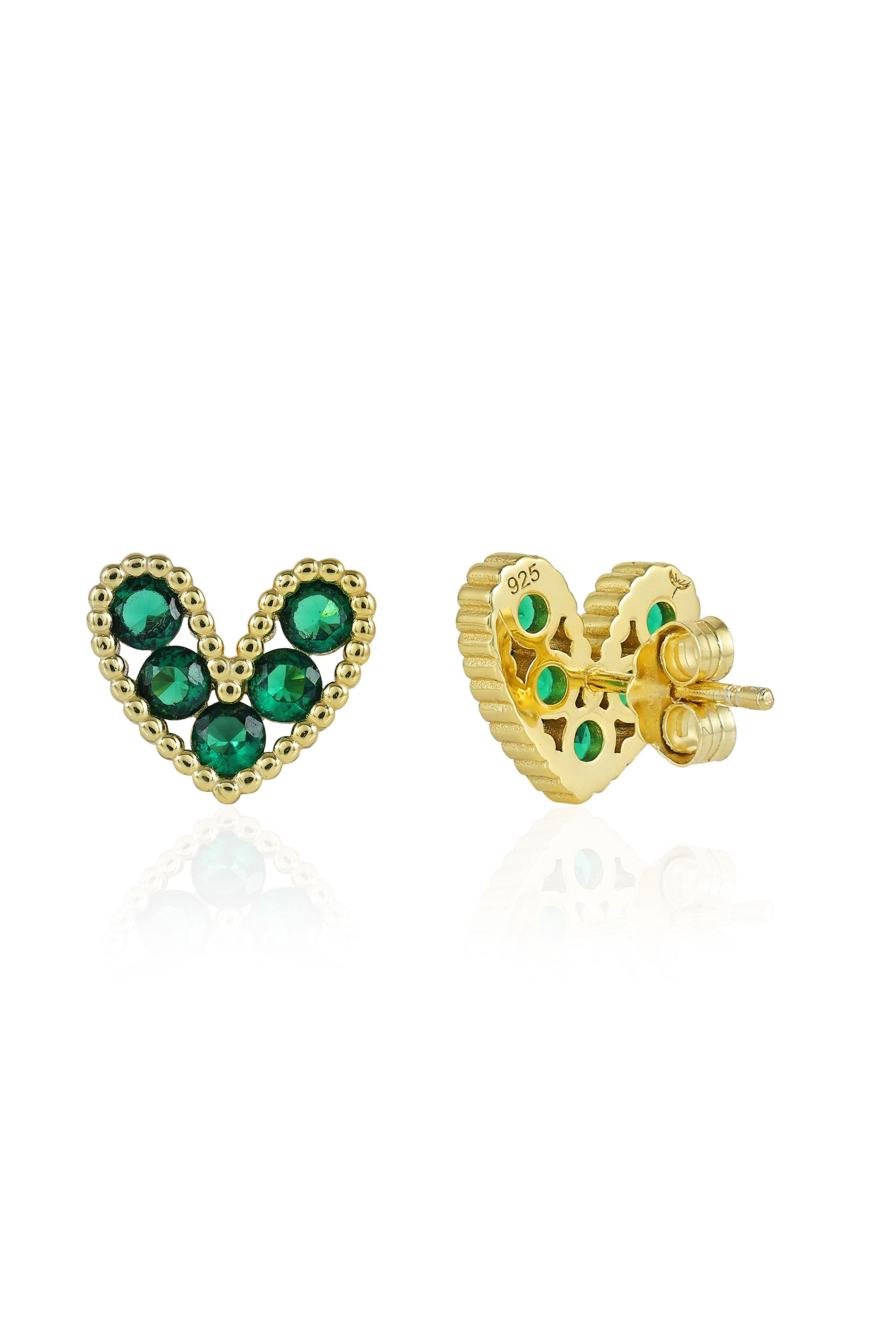 Emerald Heart Earrings