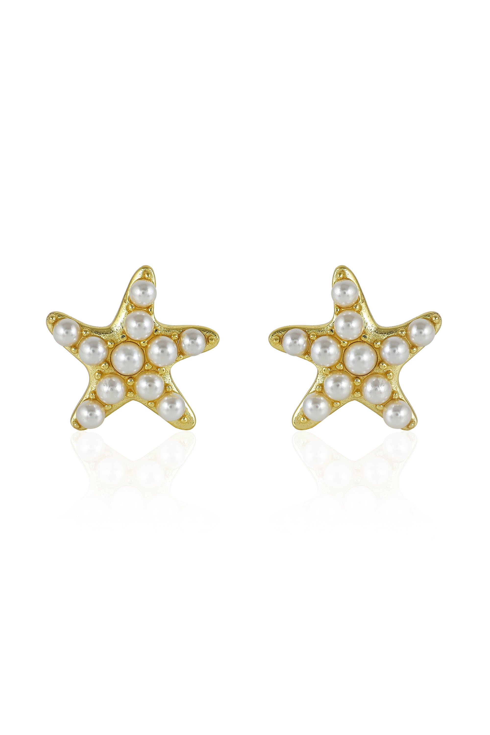 Starlit Pearls Stud Earrings