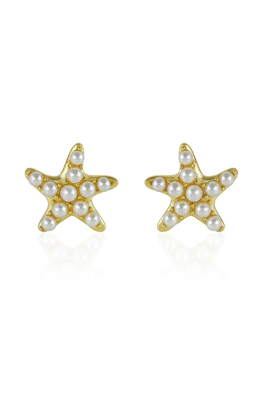 Starlit Pearls Stud Earrings