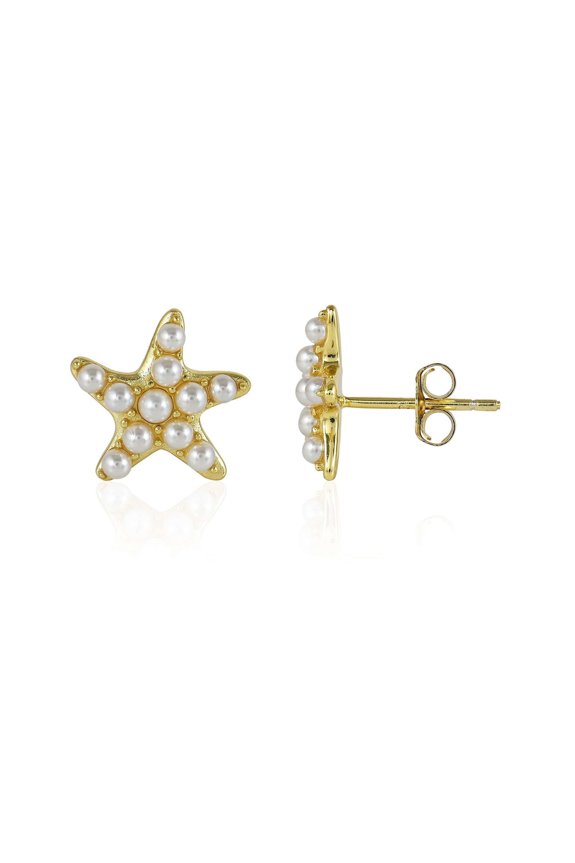 Starlit Pearls Stud Earrings