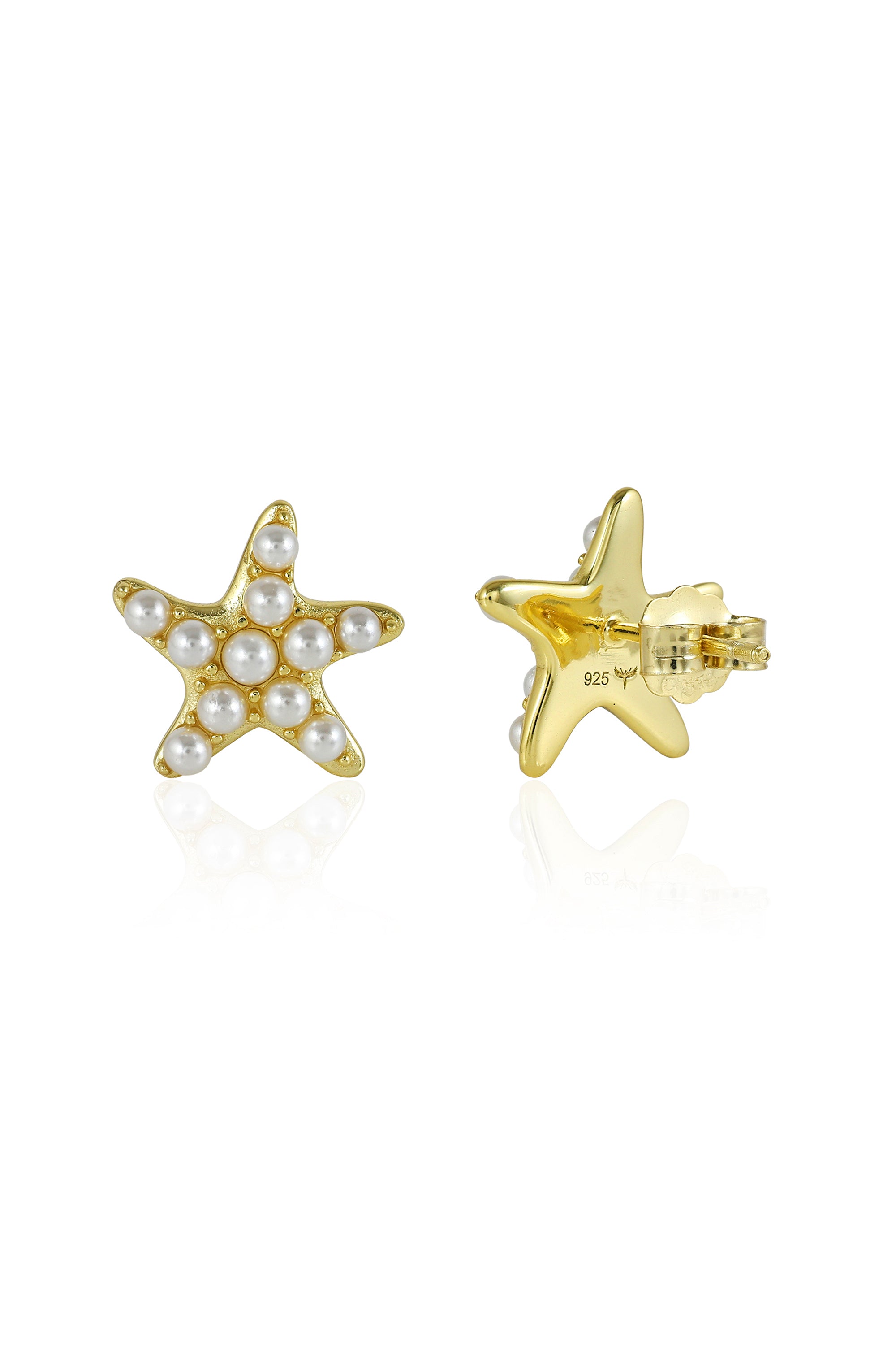 Starlit Pearls Stud Earrings