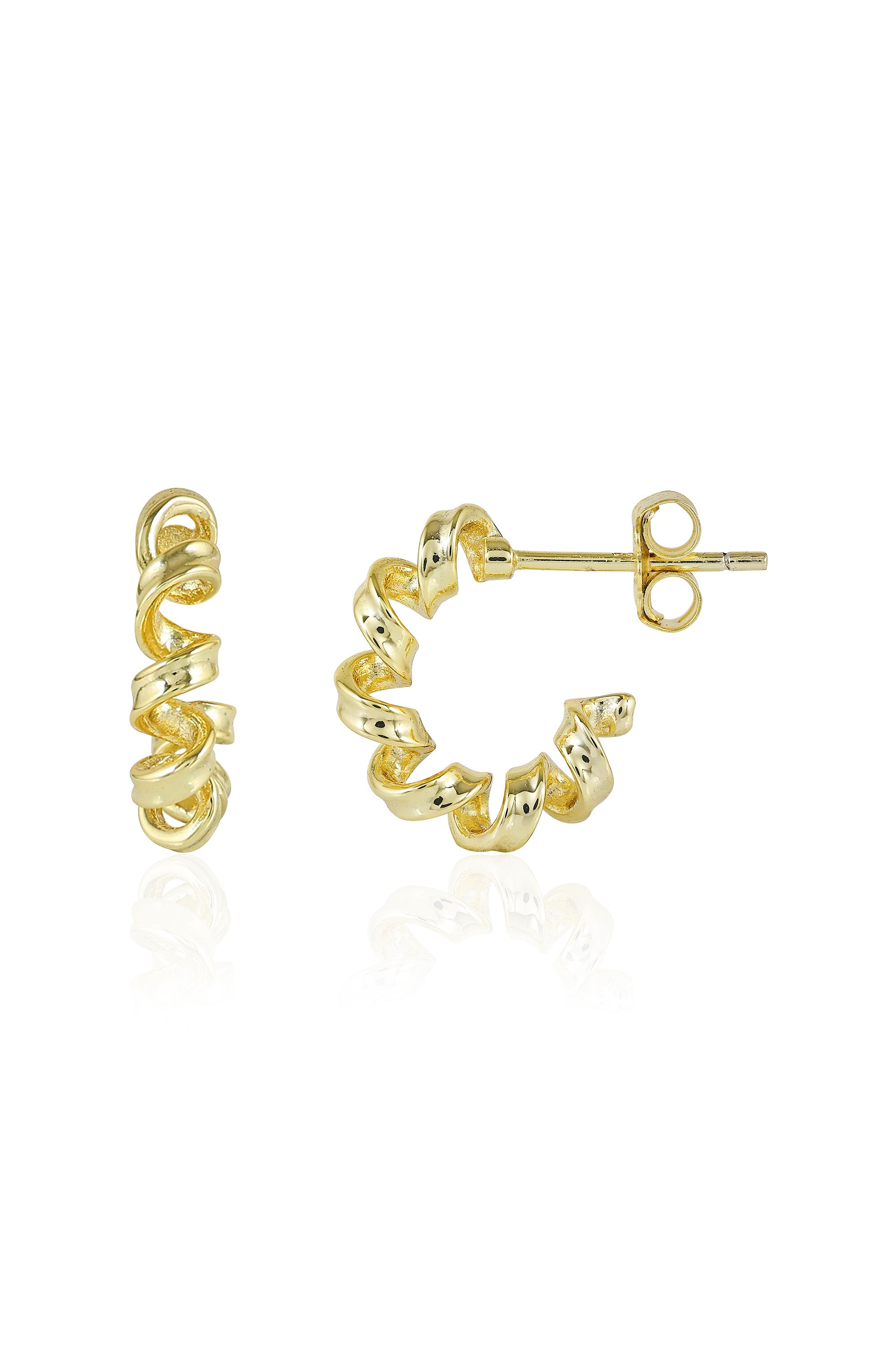 Spiral Gold Hoop Earrings