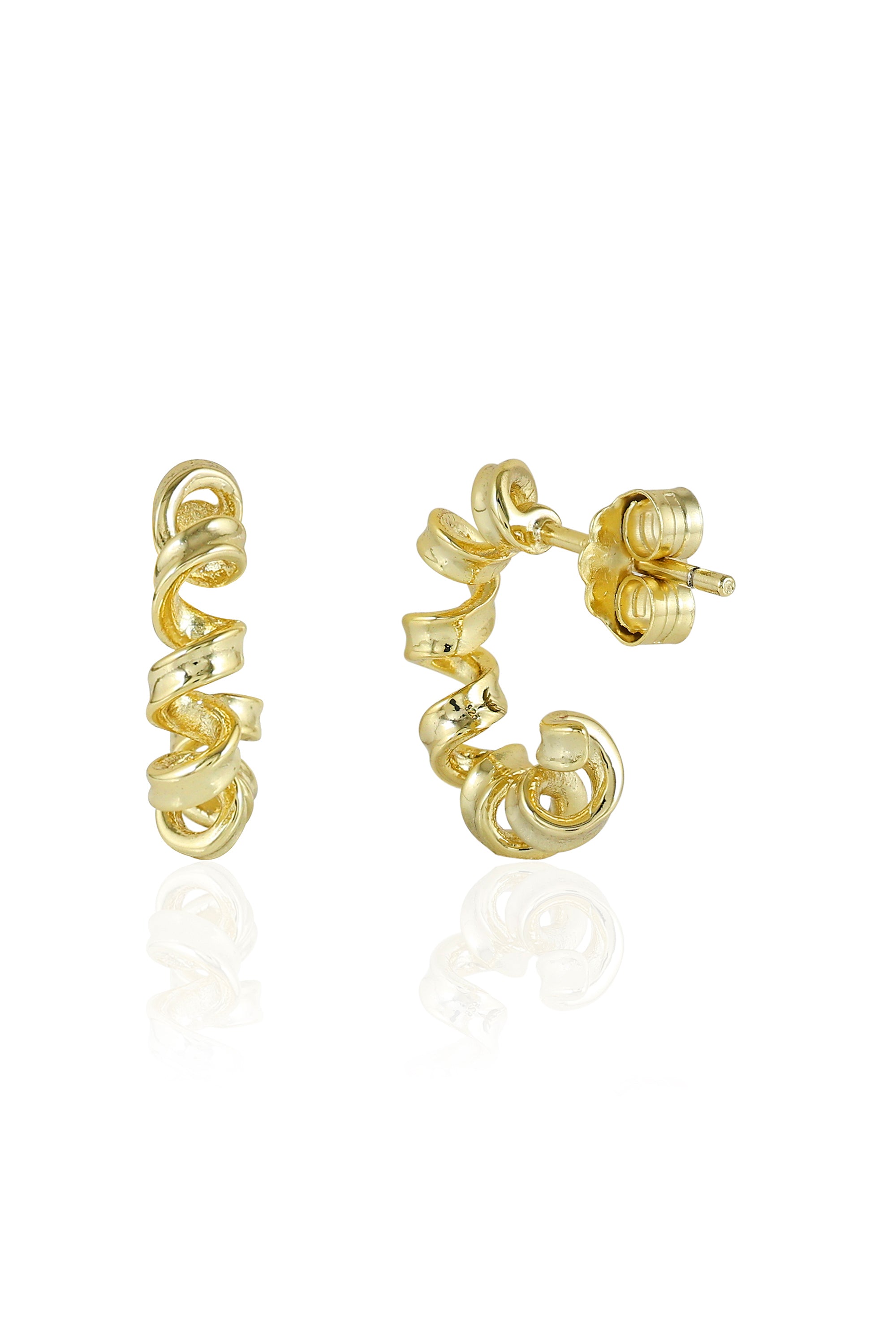 Spiral Gold Hoop Earrings