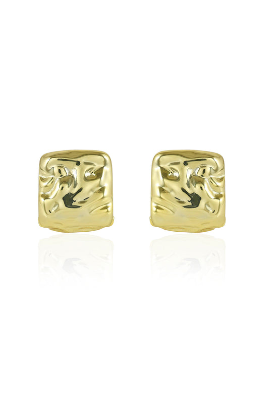 Textured Gold Stud Earrings