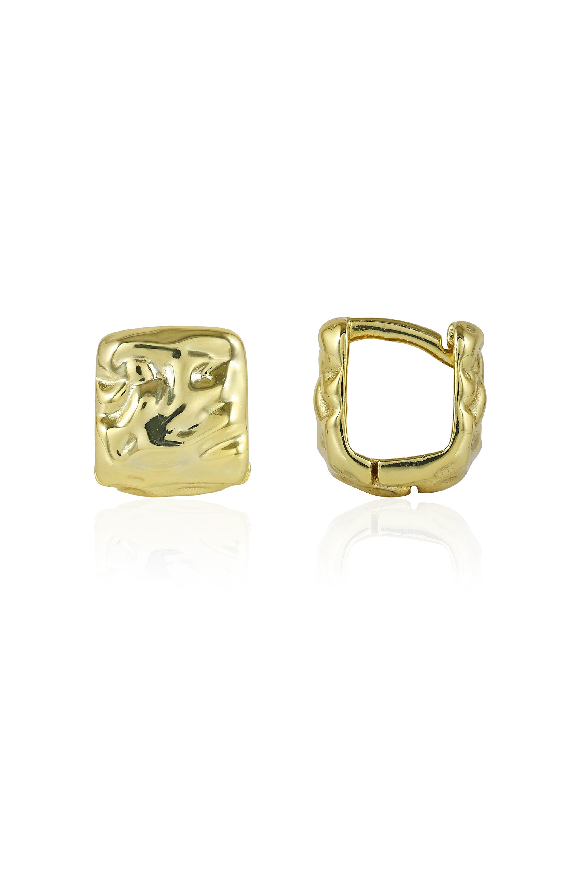 Textured Gold Stud Earrings