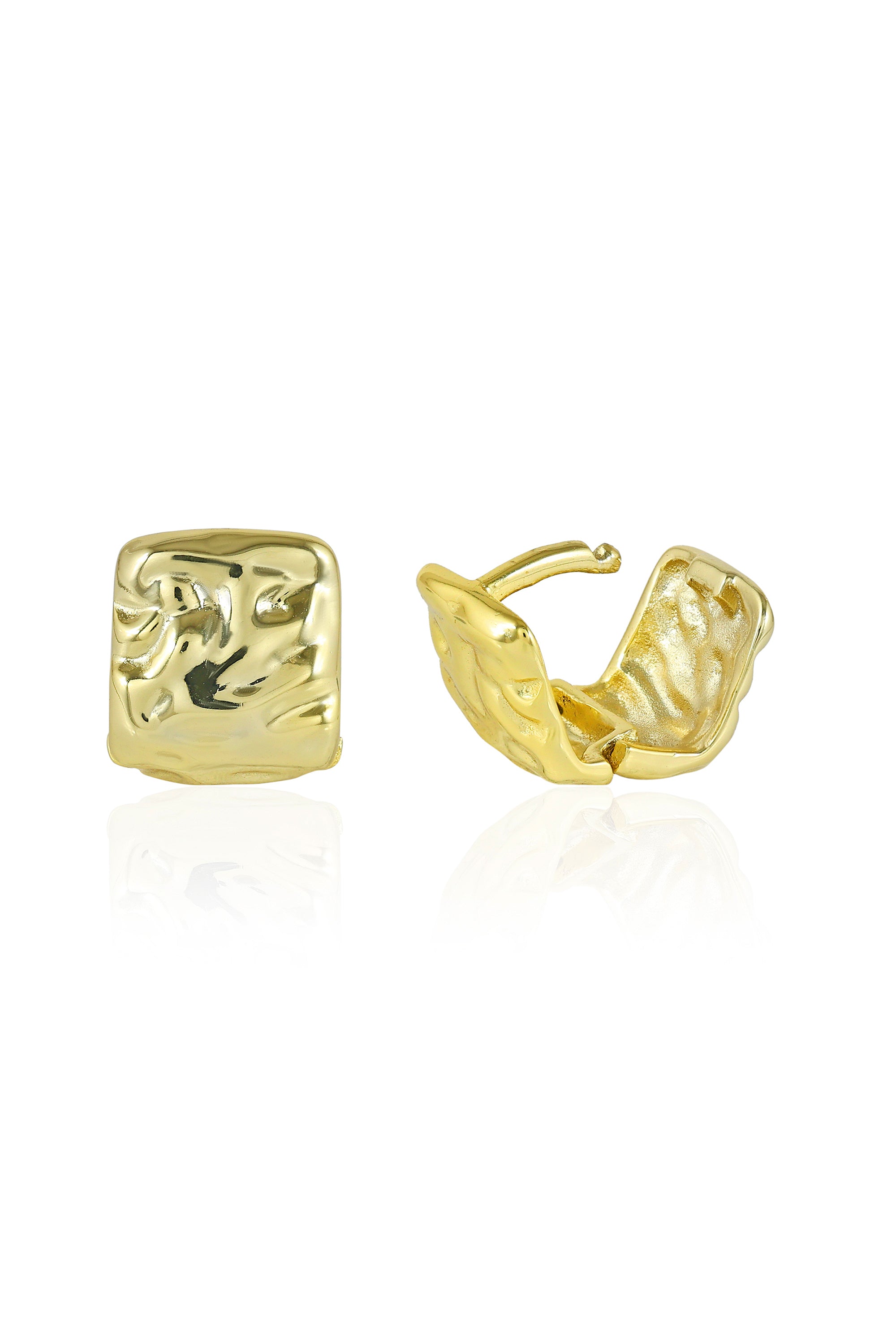 Textured Gold Stud Earrings