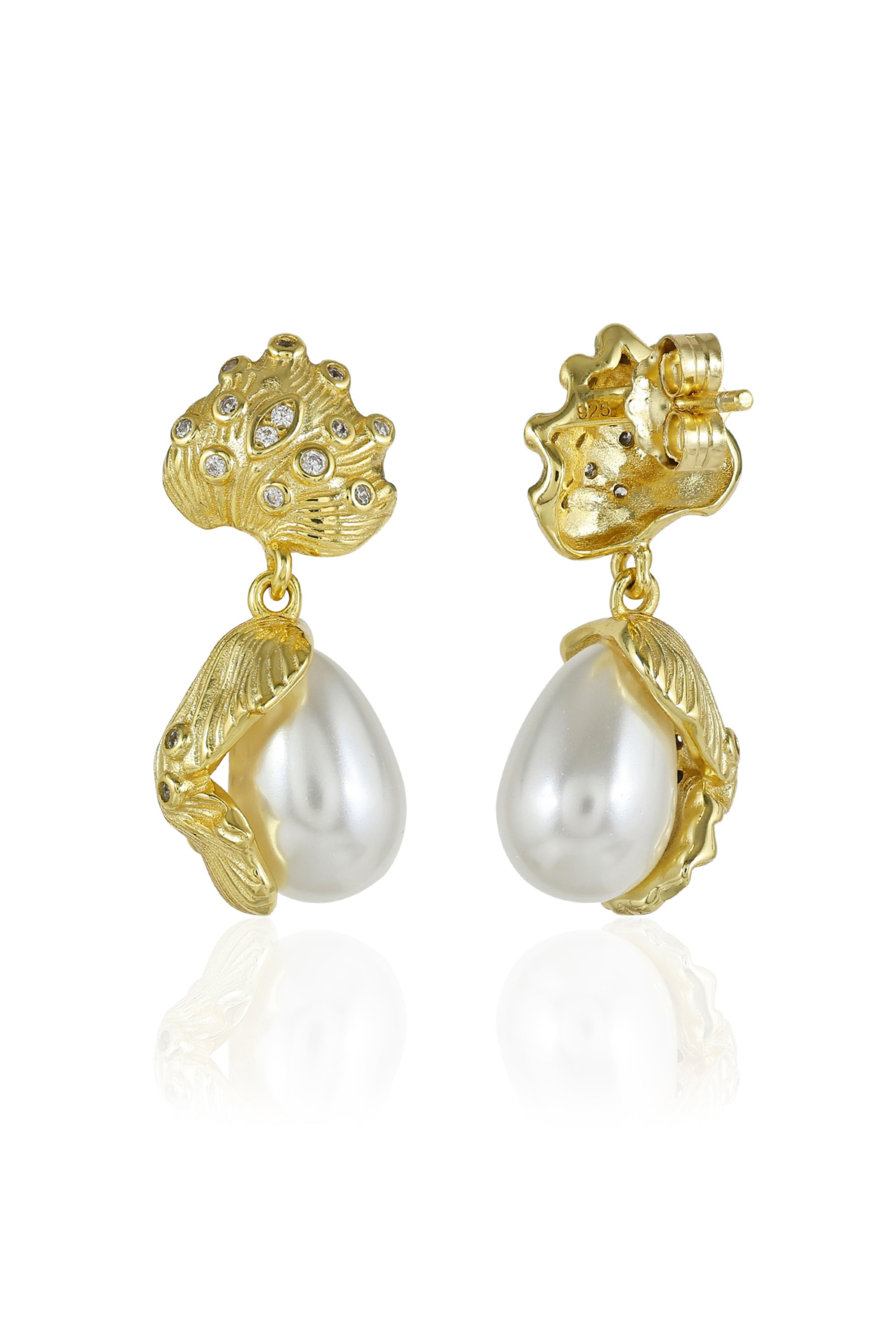 Shell Crown Drop Earrings