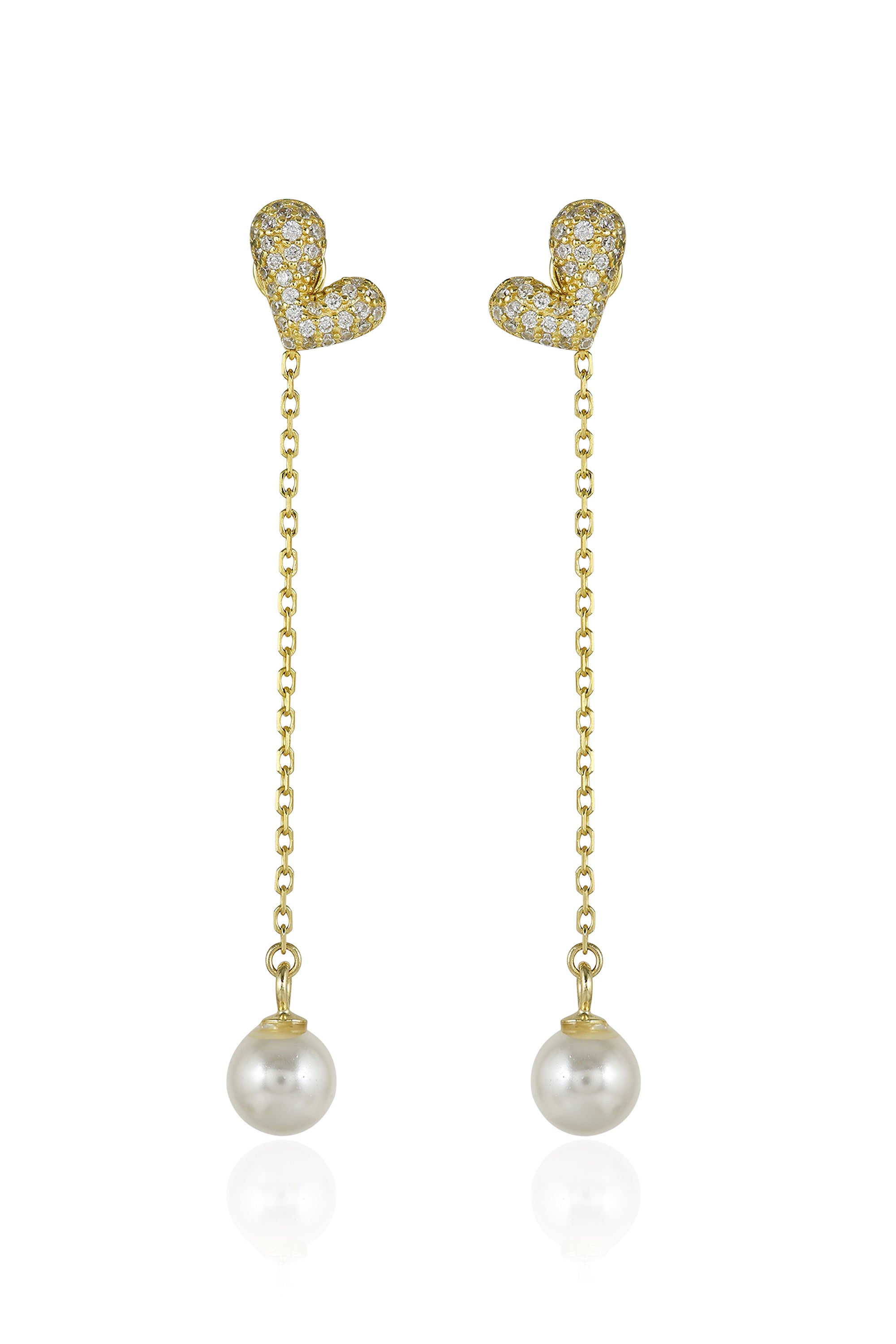 Heart of Pearl Drop Earrings