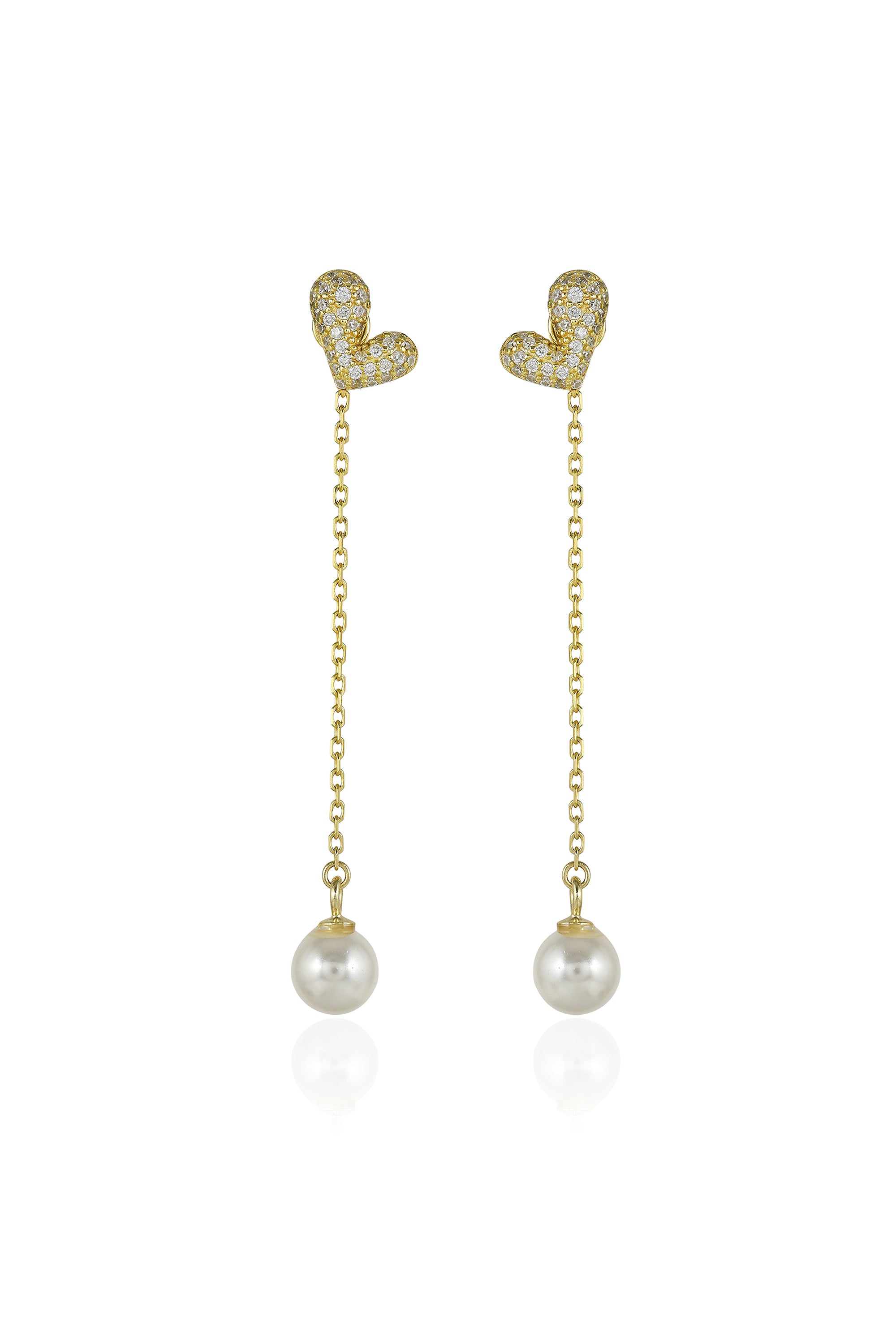Heart of Pearl Drop Earrings