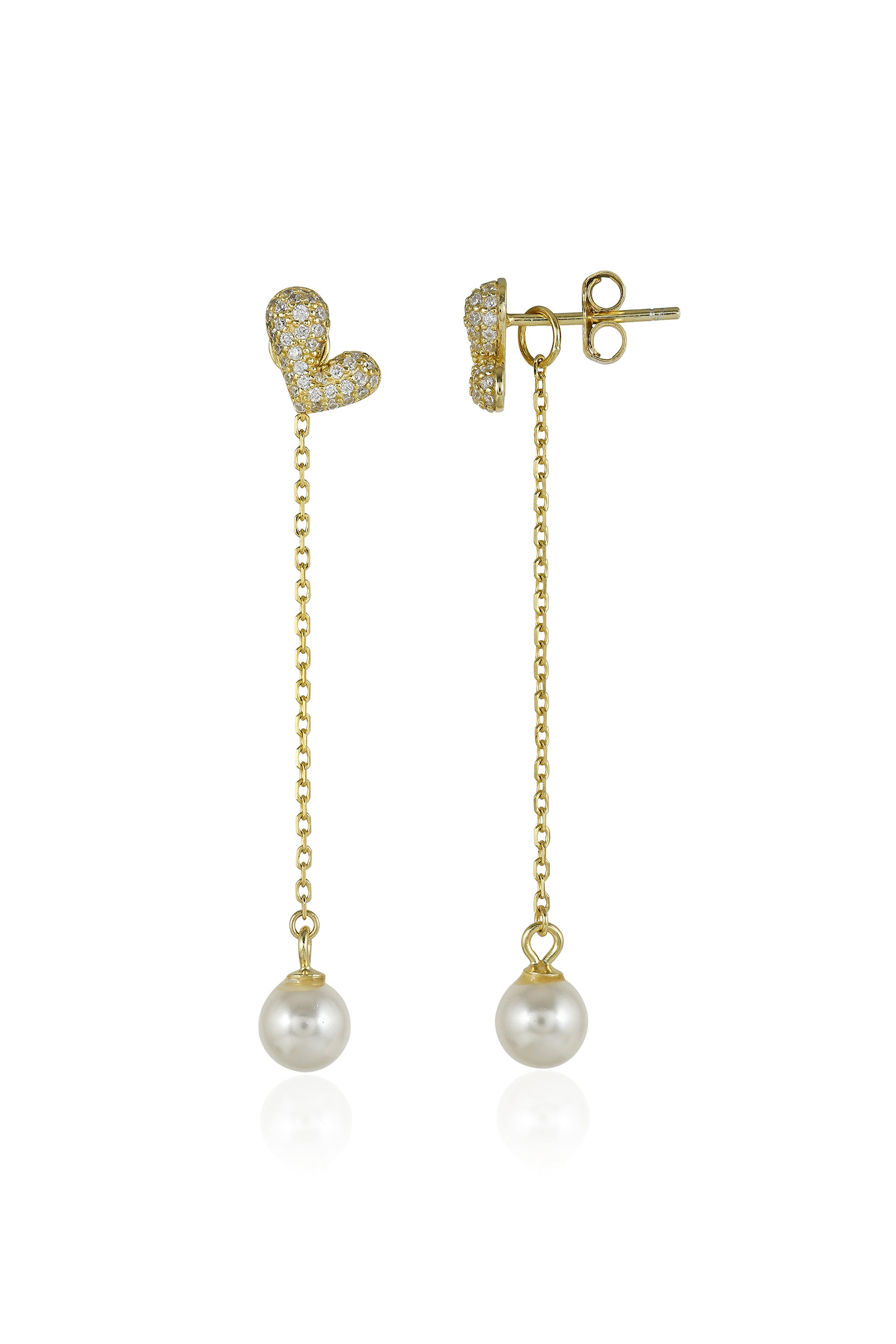 Heart of Pearl Drop Earrings