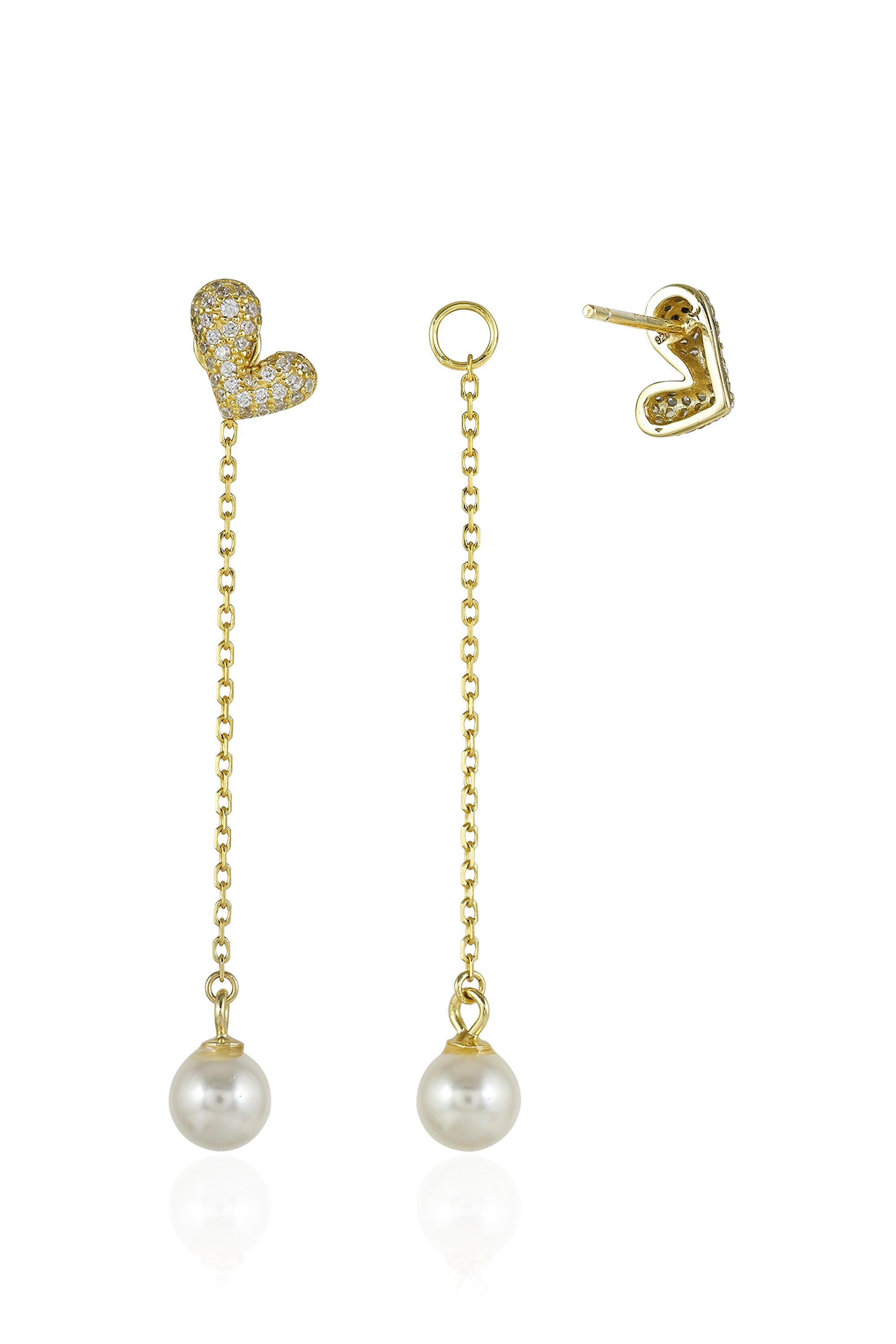 Heart of Pearl Drop Earrings