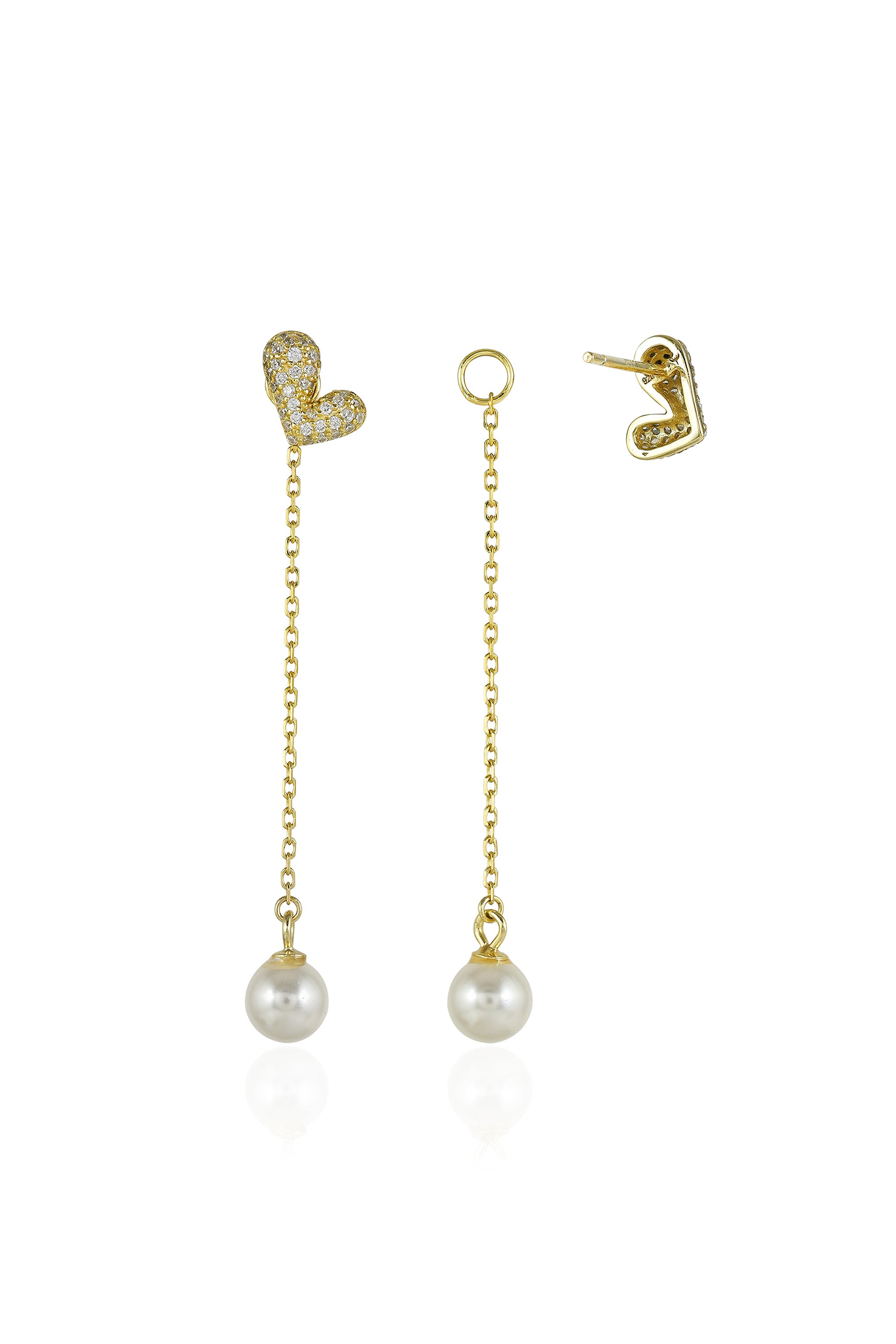Heart of Pearl Drop Earrings