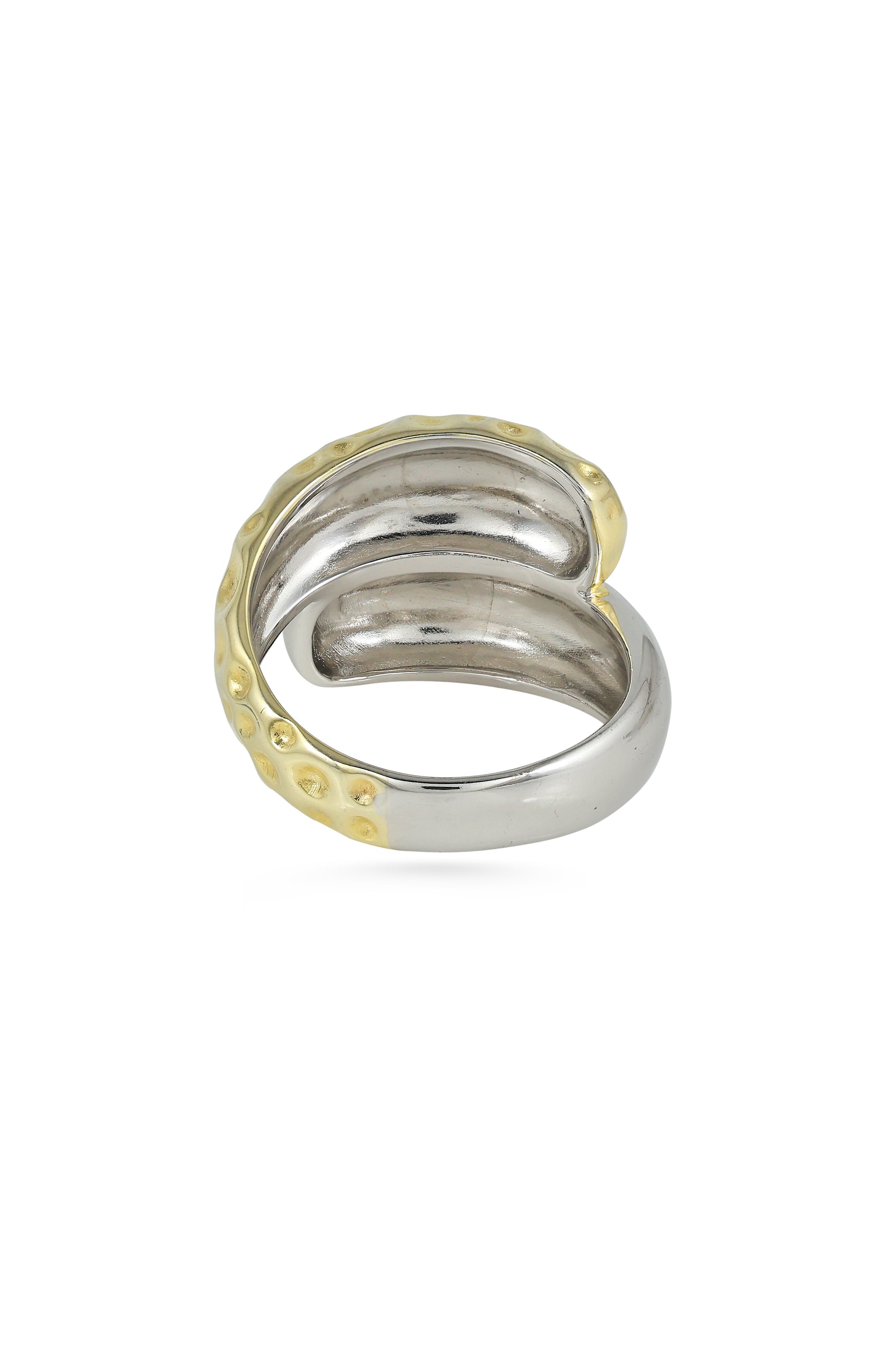Textured Silver Gold Tone Ring