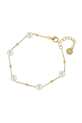 Gold Beaded Pearl Bracelet