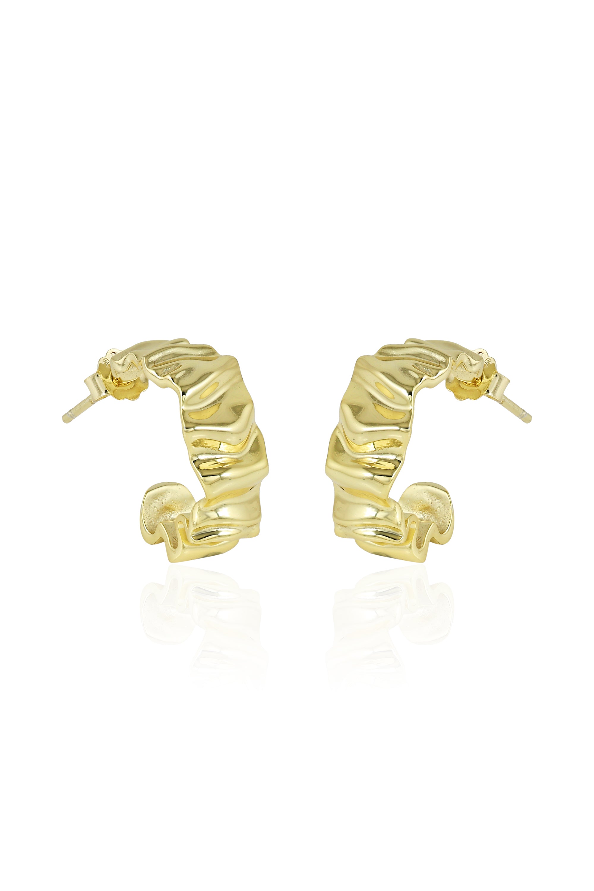 Textured Gold Hoop Earrings