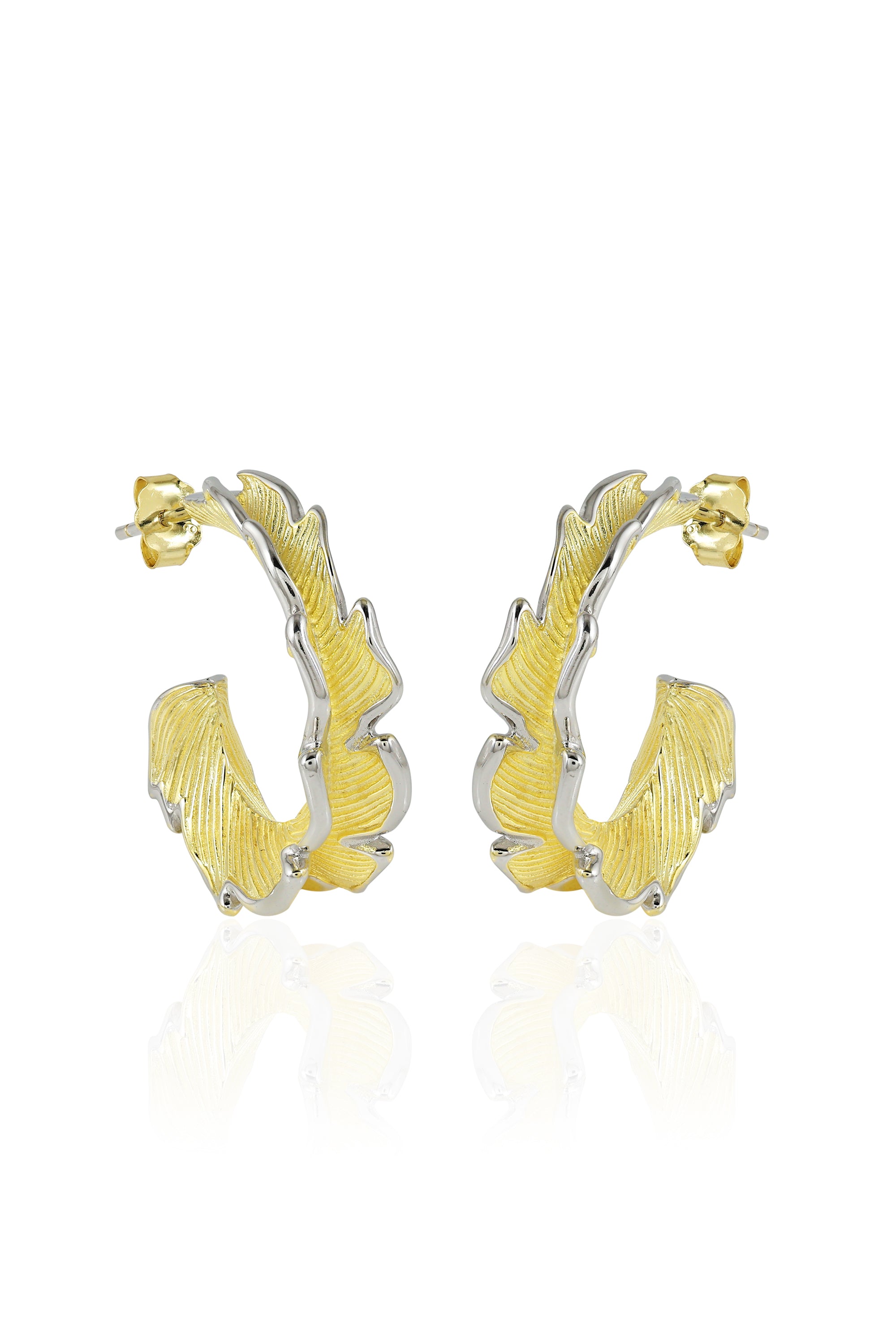 Dual Tone Hoop Earrings