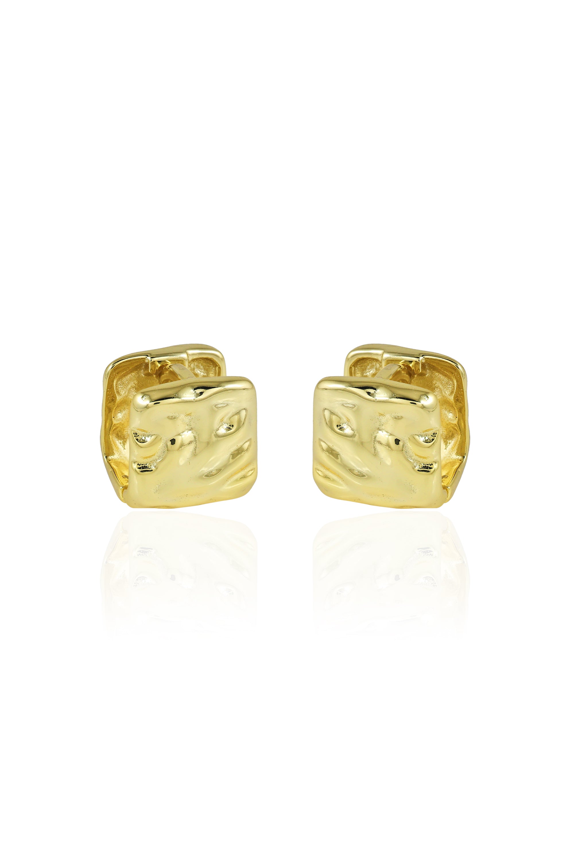 Textured Gold Stud Earrings