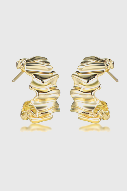 Textured Gold Hoop Earrings