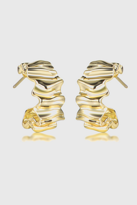 Textured Gold Hoop Earrings