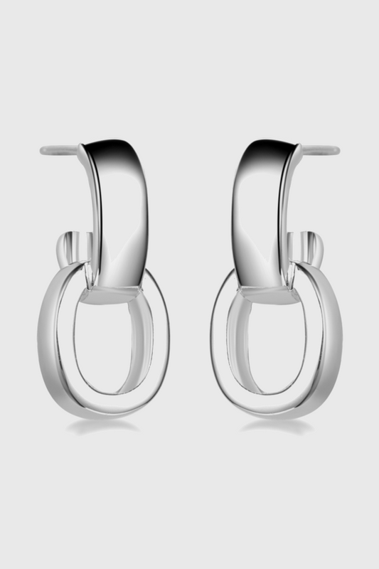 Intertwined  Silver Drop Earrings