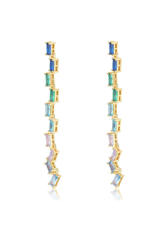 Multicolored Gold Drop Earrings
