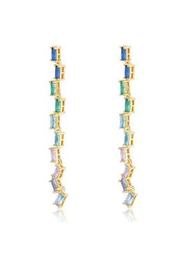 Multicolored Gold Drop Earrings
