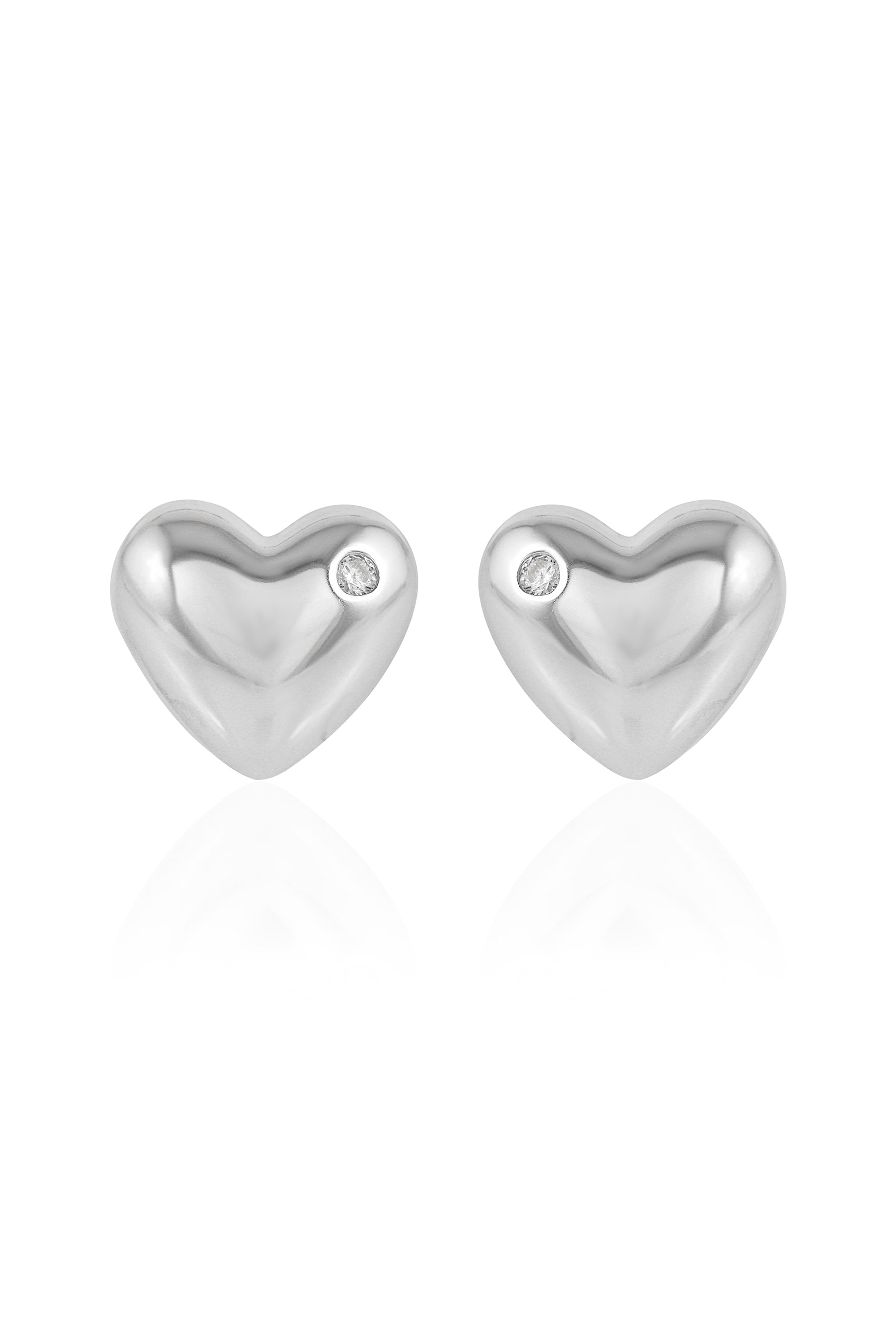Silver Heart Ear Cuffs