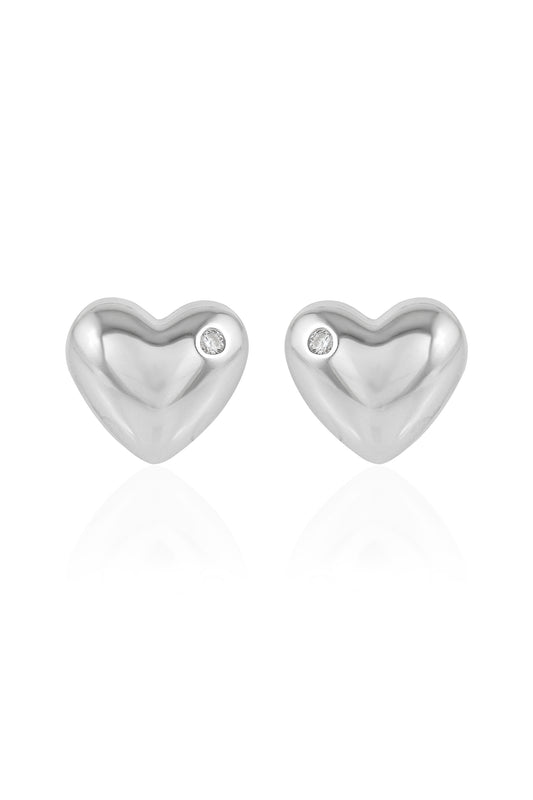 Silver Heart Ear Cuffs