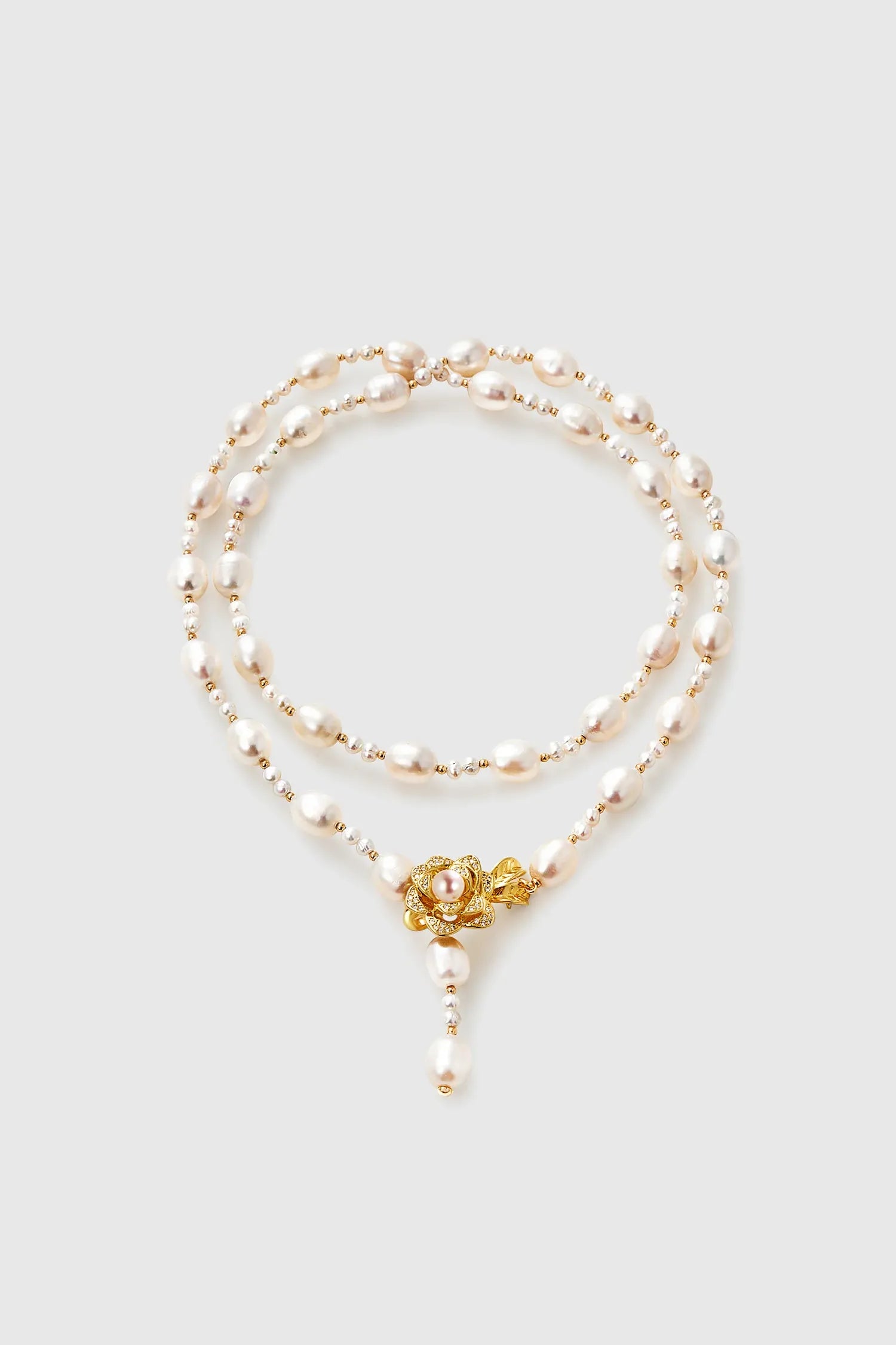 Adjustable Flower Pearl Necklace