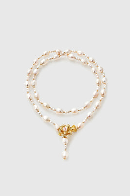 Adjustable Flower Pearl Necklace